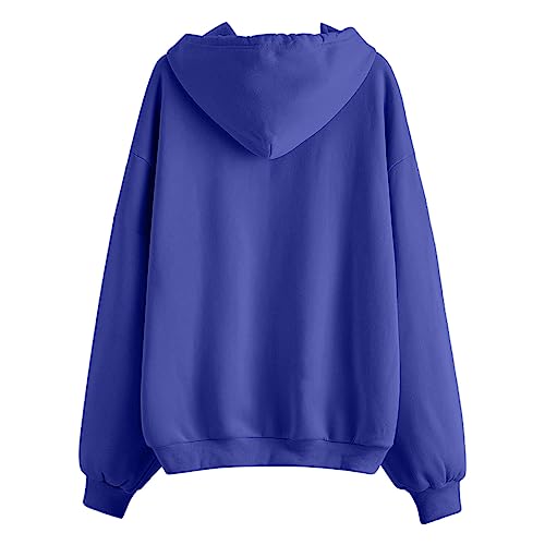 Sudadera azul para mujer con cremallera y capucha talla M 4