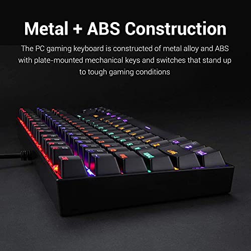 Redragon K552 Mechanical Gaming Keyboard Rainbow Led Backlit Wired With Anti-Dust Proof Switches For Windows Pc (Black, 87 Keys Blue Switches) #TOP5