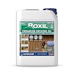 Roxil Decking Oil 5L Clear - Enhanced, Weatherproof, Nourish and Protect Outdoor Wood with Added UV Protection