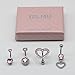 BSJ4U 14G Belly Button Ring Navel Belly Piercing Jewelry Sparkly Pink CZ Heart Belly Rings for Women Cute Stainless Steel Belly Button Piercing