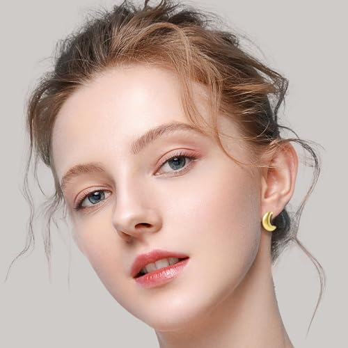 6 Pairs Gold Hoop Earrings for Women, 14K Gold Plated Lightweight Chunky Hoop Earrings Set Hypoallergenic, Thick Open Huggie Hoops Earrings Jewelry for Gifts.2