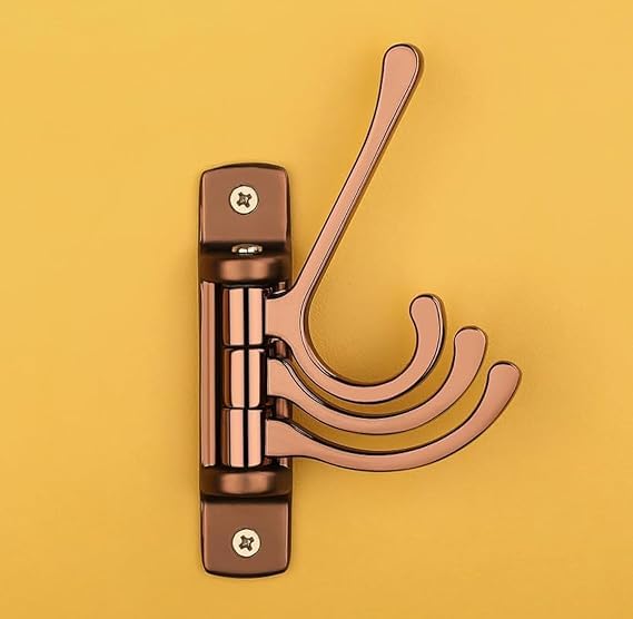 iSTAR Flexible 4 Pin Hooks Bathroom Cloth Hanger Wall Hook Door Robe Hooks for Hanging Keys, Clothes, Towel (Rose Gold, Pack of 2)-image-43