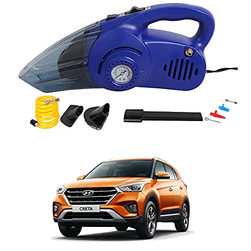 Oshotto 2 in 1 Car Vacuum Cleaner Cum Tyre inflator/Air Compressor for Hyundai Creta (Blue)