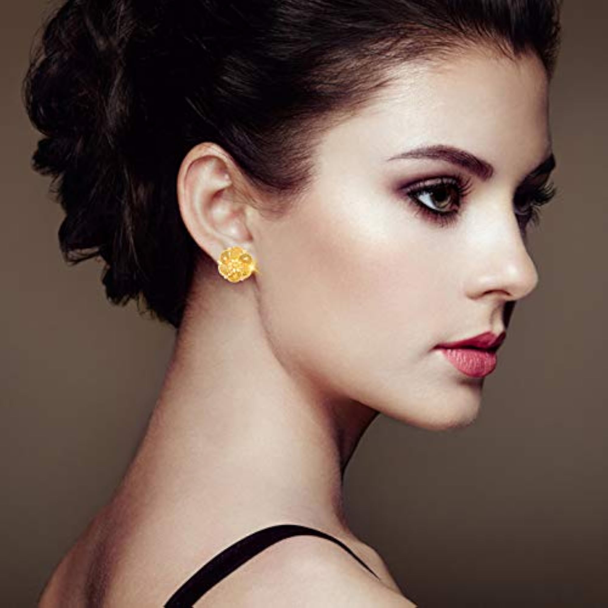 Traditional Temple Design 18K Gold Plated Earring Set