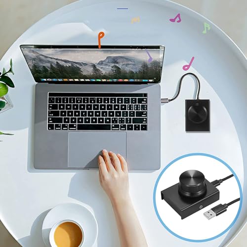 Image of USB Volume Control, Multimedia Controller Knob, PC Computer Speaker Audio Multimedia Volume Remote Control Adjuster with One Key Mute Function Support Win7 /8 /10 /XP /Mac /Vista /Android /iOS (Black knob)