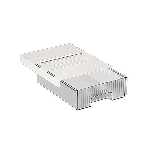 大容量デスク下収納ボックスは、机上の小物の収納、事務用品、文具小物、リモコン、食器類の整理に便利な引き出しを両面テープや強力シールで取り付け可能です,簡単設置で小物の収納も可能背面の取っ手付き引き出しでスペースを有効活用スライドトレー