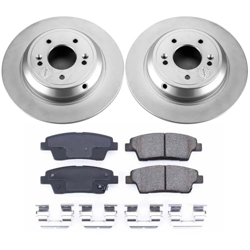 Image of PowerStop Rear Brake Kit for Genesis G80 2017-20 |Hyundai Genesis 2010-16 |Kia K900 2015-17 - Fully-Coated Disc Rotors with Z17 Ceramic Brake Pads Replacement, CRK5848