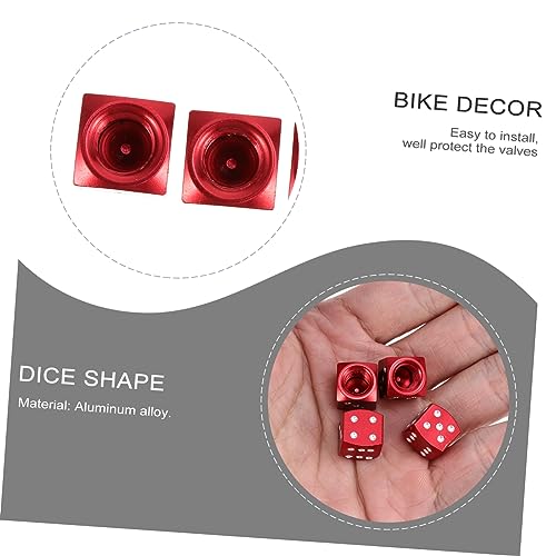 4 Unidades Tapas de Válvula para Bicicleta Rojas miniatura 6