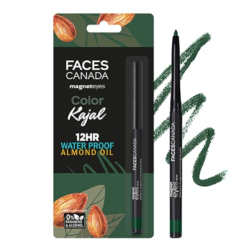 Best Coloured Kajals for Everyday Makeup 66 FACESCANADA Magneteyes Color Kajal Pencil - Green Appreciation 02...