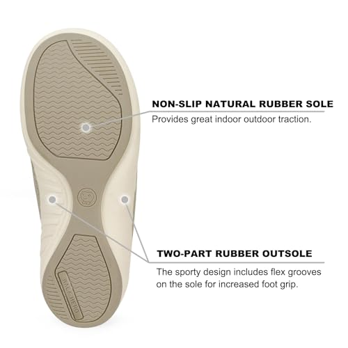 Womens Slippers with Arch Support, Walkhero House Orthopedic Slippers for Women with Suede Insole and Velvet Lining, Slip on Clog Indoor Outdoor House Shoes with Anti-Skid Rubber Sole3