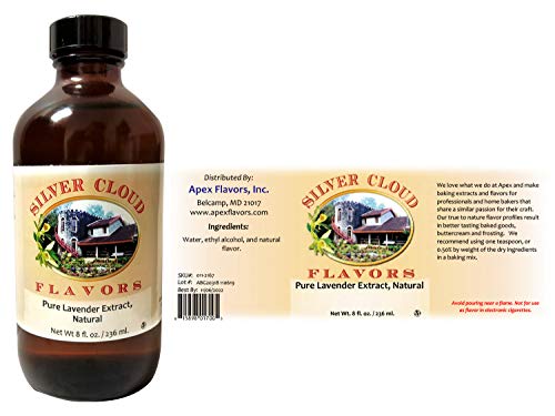 Pure Lavender Extract, Natural - 8 fl. oz. glass bottle