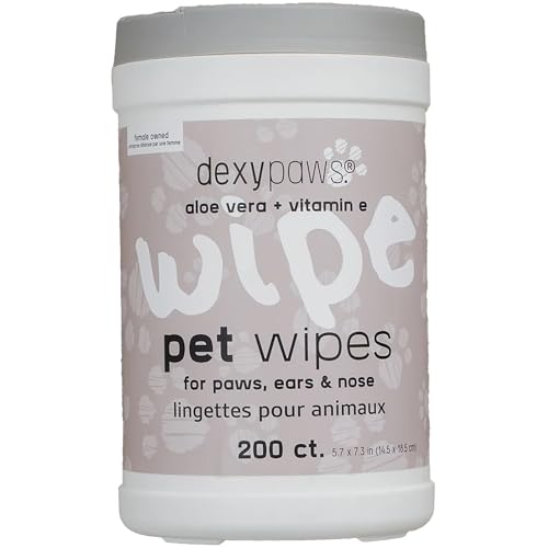 Pet Cleansing Wipes Canister - Aloe Vera & Vitamin E - 200ct - Ge...