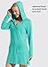 Willit Women's Long Sleeve Cotton Swim Cover Up UPF 50+ SPF Dress Hooded with Pockets Sun Protection Beach Coverup Aqua XXL