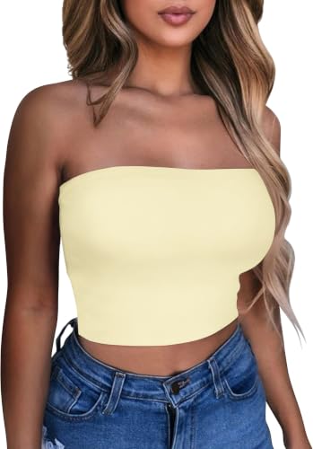 Image of Summer Tube Tops Basic Crop Tops for Women Strapless Tank Casual Tunics Sexy Short Shirts 2026