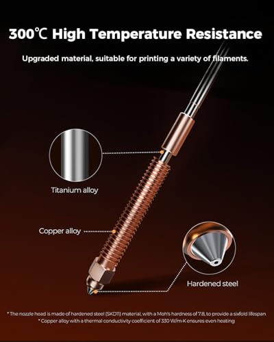 Image of Creality Official Hi Ceramic Hotend Kit, with Quick-swap Nozzle, Supports 300C High Temperature, High-Speed Printing Replaceable Heating Block Kit for 3D Printer Hi Combo