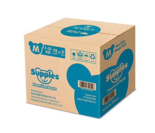 Image of Supples Baby Diaper Pants, Monthly Mega-Box, Large, 124 Count & Baby Diaper Pants, Monthly Mega-Box, Medium, 144 Count