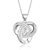HELORET Celtic Necklace Love knot CZ Necklac Celtic Knot Pendant Trinity Love Knot Pendant Celtic Love Knot Jewelry for Women Mom Gifts