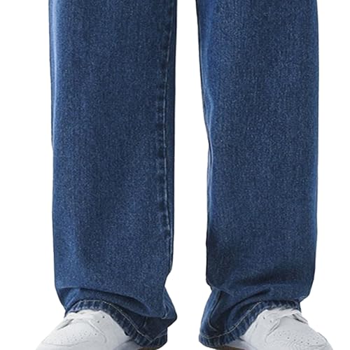 Men's Baggy Sweatpants Hip Hop Loose Fit Streetwear Jeans Casual Cargo Elastic Waist Denim Pants2