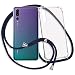 Produktbild mtb more energy® Handykette kompatibel mit Huawei P20 Pro (6.1'') - dunkelblau - Smartphone Hülle zum Umhängen - Anti Shock Strong TPU Case