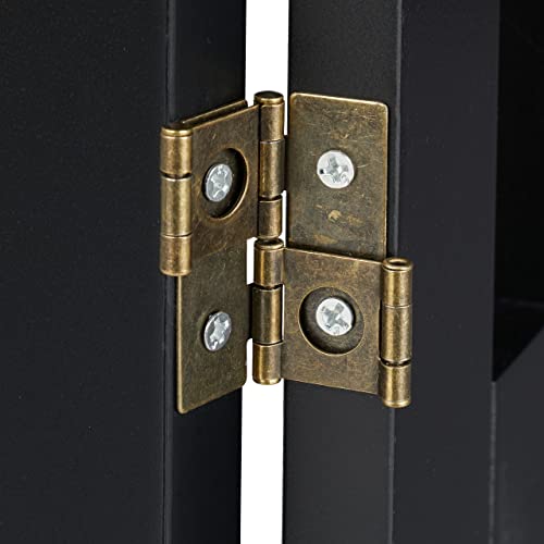 Relaxdays Absperrgitter, HxB: 92 x 206,5 cm, 4 Panel, faltbar, mit Füßen, verstellbares Hunde Schutzgitter, MDF, schwarz