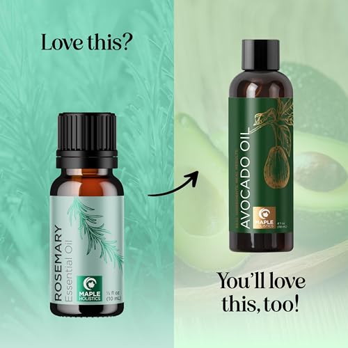 Image of Pure Rosemary Essential Oil for Aromatherapy - Undiluted Rosemary Oil for Hair Skin and Nails - Rosemary Essential Oil for Diffusers Plus Hair Oil for Enhanced Shine Cleansing and Dry Scalp Treatment
