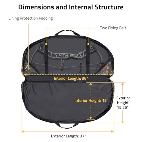Image of CVLIFE 37 inch 44 inch Compound Bow Case Soft Bow Bag Arrow Archery Case Hunting