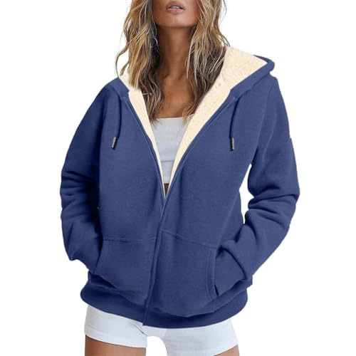Chaqueta de invierno para mujer, con cremallera, informal, de invierno, mono de equitación (azul, XXXXL)