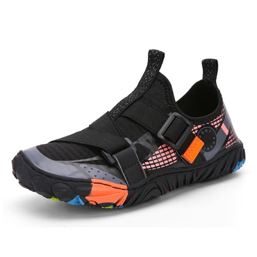 Zapatos acuáticos de secado rápido para natación, senderismo, playa y deportes acuáticos, zapatos transpirables con correas ajustables y suela antideslizante, Black, 45 EU