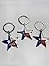 Texas Souvenir Keychain Star Shaped with Texas Flag 3 PCS Bundle Pack
