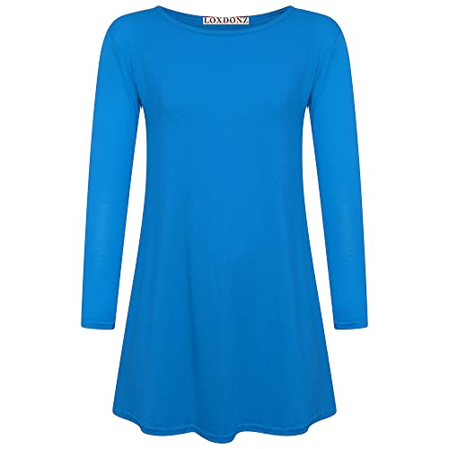 Loxdonz Girls Long Sleeve Skater Dress Swing Flared Casual Dress for 4-13 Years Kids