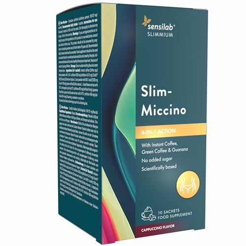 Sensilab Slimmium SlimMiccino XXL - Abnehmen - Grüner Kaffee Inulin und Guarana - 10 Beutel für 10 Tage - Mit Kostenloser E-Book-Ratgeber - Ohne Zuckerzusatz