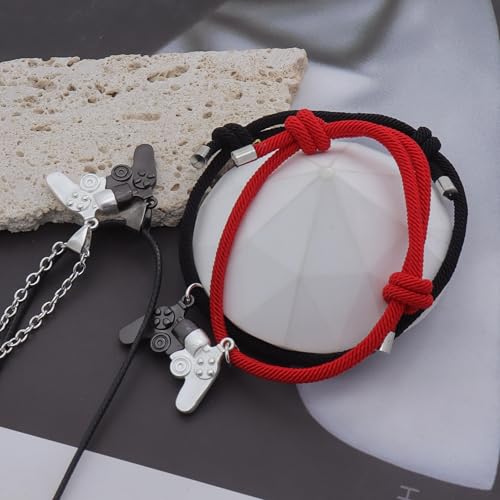 FUTIMELY Game Controller Necklace Bracelet Set for Couples Game Console Handle Magnet Matching Necklace,Matching Necklace Bracelet Set for Best Friend,Friendship Sister Necklace4