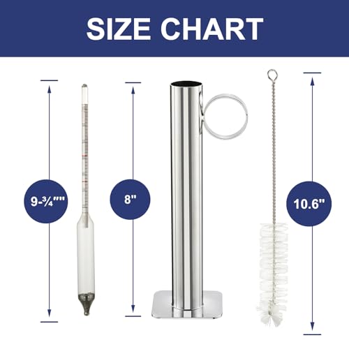 Image of Maple Syrup Hydrometer Test Cup Kit, Maple Syrup Density Kit, Measures Sugar Content in The Syrup, Stainless Steel Maple Syrup Kit, Easy to Read and Accurate, with Cleaning Brush