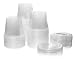 Crystalware, Disposable 4oz. Plastic Portion Cups with Lids, Condiment Cup, Jello Shot, Soufflé Portion, Sampling Cup, 200 Sets – Clear