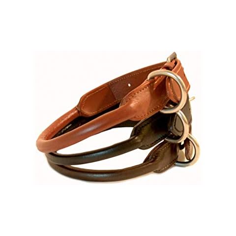 SIE Rolled Leather Dog Collars (14'', Chestnut) Cover