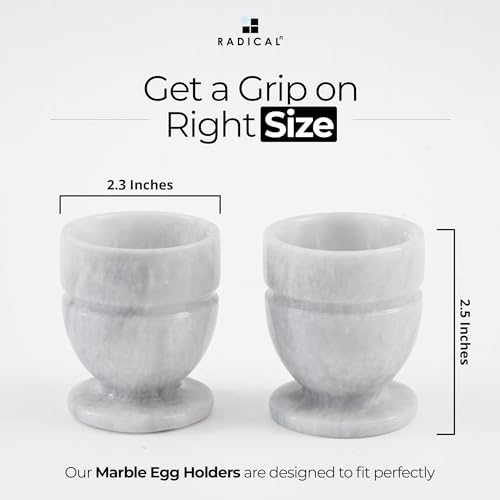 RADICALn Eierbecher, weiß, 2er-Set, Küchenhelfer, handgefertigte Eierhalter aus Marmor für kleine Esstische — Tischdekoration – Bild 8