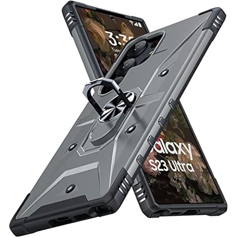 KOVASIA for Samsung Galaxy S23 Ultra Case, Galaxy S23 Ultra Case [Rugged Lightweight] [Air Cushion Structure], Shockproof Protective Cover with Magnetic Stand for Samsung S23 Ultra 5G Case (Grey) Cover