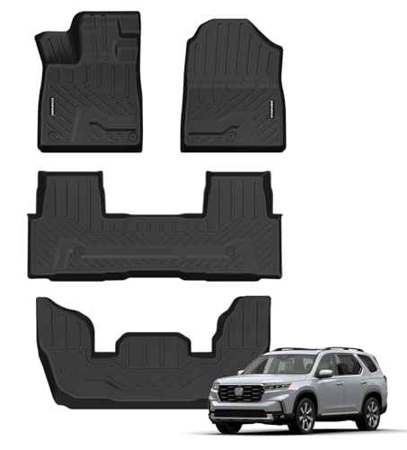 Floor Mats for 2023-2025 Honda Pilot All Weather Floor Liners TPE Rubber Fit for 2025 Honda Pilot Anti-Slip Full Set Automobile Mats Accessories