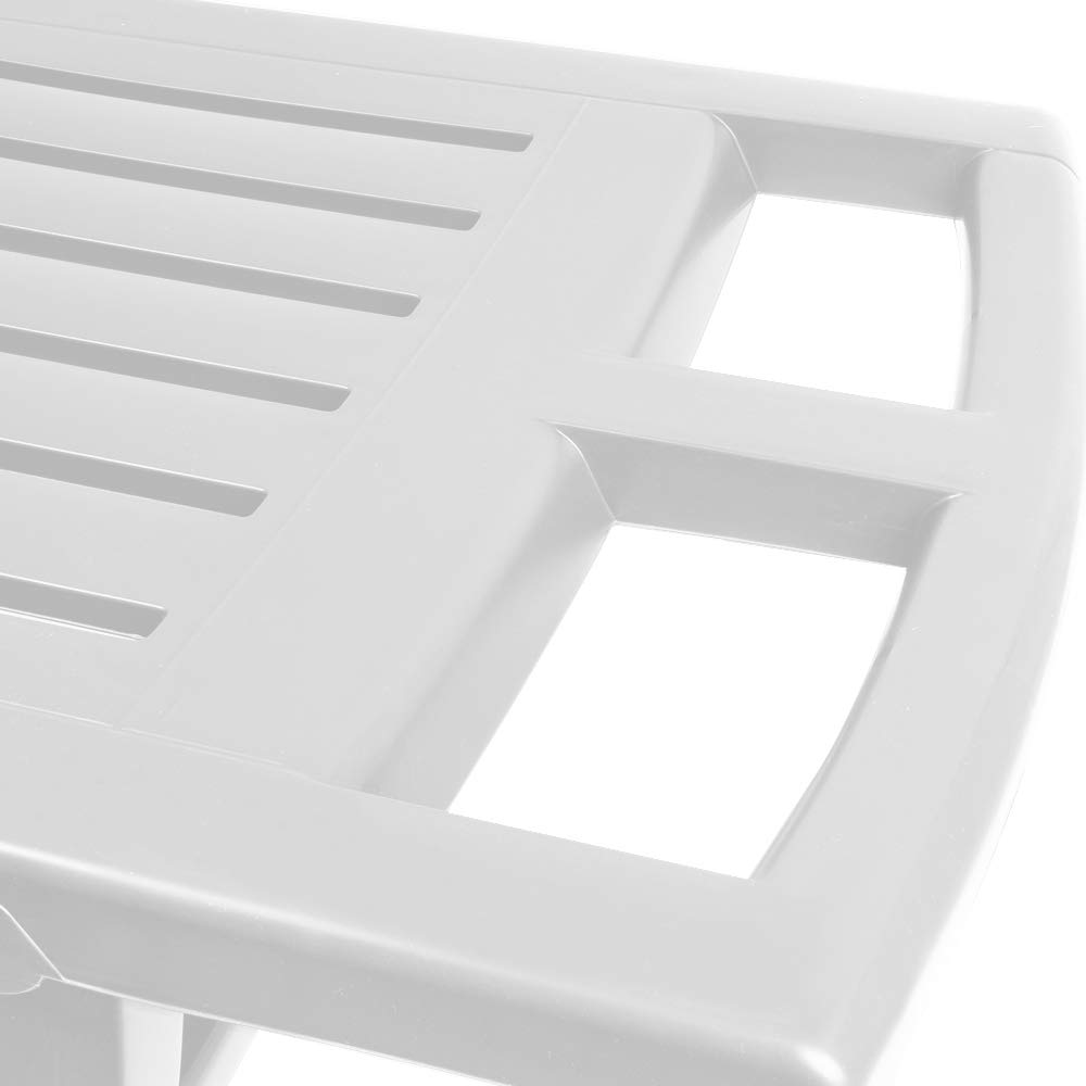 IPAE PRO GARDEN 75329 Tumbona Plegable con Ruedas, Blanco, 72 x 195 x 101 Cm