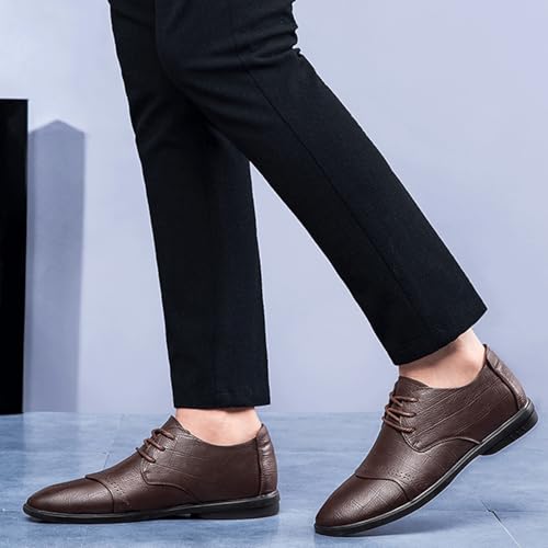 Men’s Formal Dress Oxford Shoes, Round Toe Lace-up Fashion Pointed Toe Comfort Non Slip Dress Shoes Business Office Wedding2