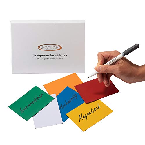 ECENCE 75pcs Magnetic whiteboard Strips Suitable for Writing on 2.36inchx0.79inch Multicolor Magnet Strips That can be Cut to Size wipeable Magnetic Sticker Magnetic Labels for whiteboards 23010101