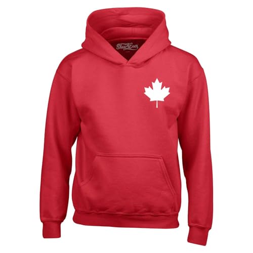 shop4ever Canada White Maple Leaf Pocket Hoodie Sweatshirts Canadian Hoodies for Men Women