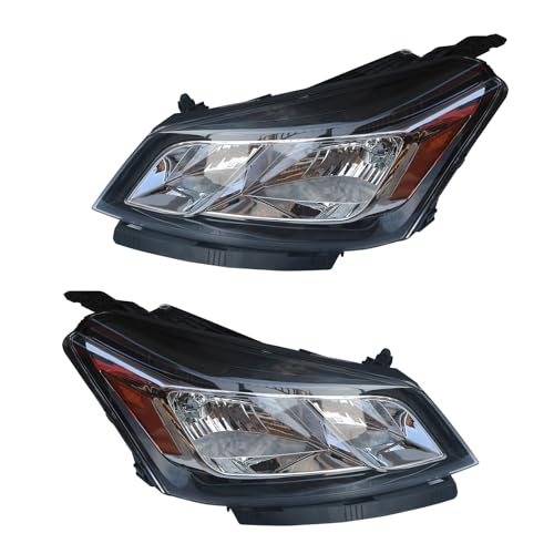 Pair Halogen Headlight Assembly Compatible with 2013 2014 2015 2016 2017 Chevy Traverse, Driver Passenger Left+Right Front Headlamps with Bulbs, Replace 84262931 84262932 GM2502375 GM2503375