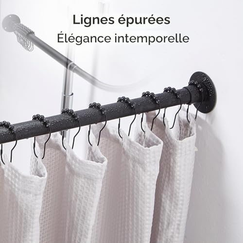 Barre de douche d'angle réglable pour optimiser l'espace baignoire