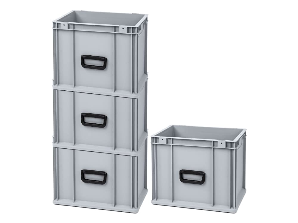 SuperSparSet 4x Eurobox NextGen Portable Uno | HxBxT 32x30x40cm | 30 Liter | Eurobehälter, Transportbox, Transportbehälter, Stapelbehälter