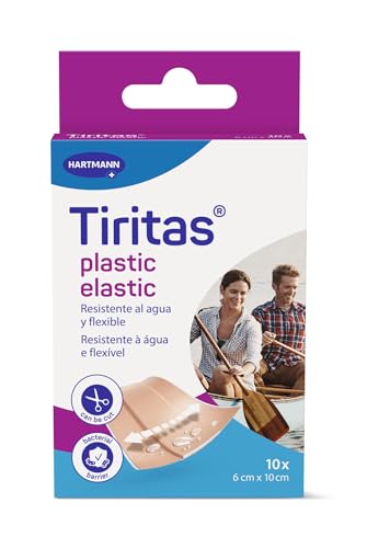Plastic Elastic Pflaster: elastisch und widerstandsfähig, für Bereiche mit hoher Mobilität, Knie, Ellbogen, Knoten, wasserdicht, zuschneidbar, 6 x 10 cm, 10 Stück