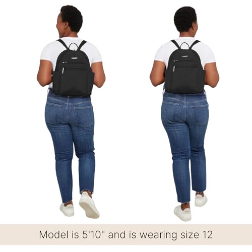 Image of Baggallini Securtex Anti-theft Vacation Travel Backpack 10x13 Daypack w /Locking Zippers & RFID Wallet Slash-Resistant