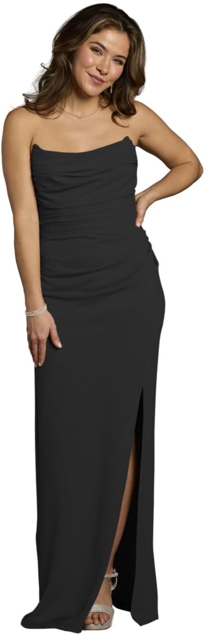 David's Bridal Crepe Sculpted Neckline Sheath Dress