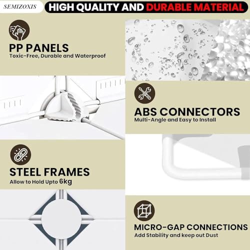 Image of Sunderlook Shoe Rack Plastic for Home- Shoe Stand, Chappal Stand, Professional Multipurpose Foldable Standing Comfort Runner Shoe Rack with Door, Slipper Stand (Off White, 7 Shelf 4 Door)