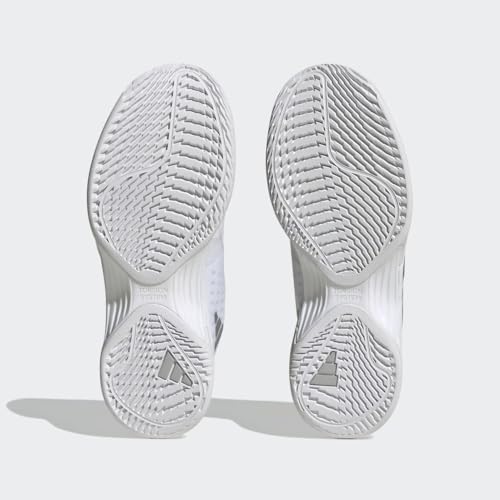 adidas adidas Women's Avacourt Sneaker, White/Silver Metallic/White, 10